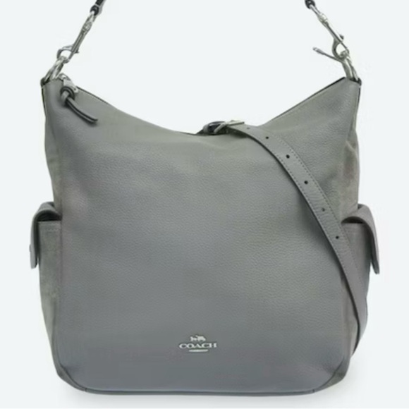 Coach Handbags - Coach Gray Leather & Suede Pennie Shoulder Bag C1522
